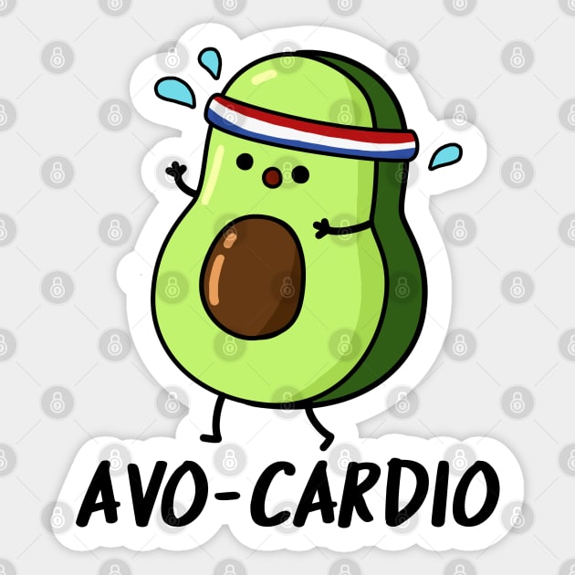 Avocardio Cute Avocado Pun Sticker by punnybone